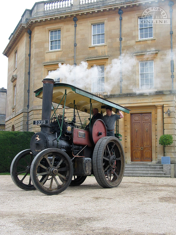 A traction engine at Exbury House