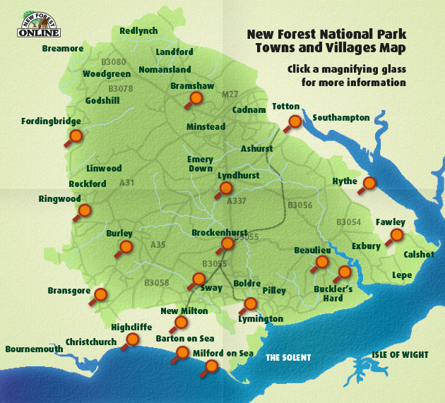 New Forest Towns and Villages Map