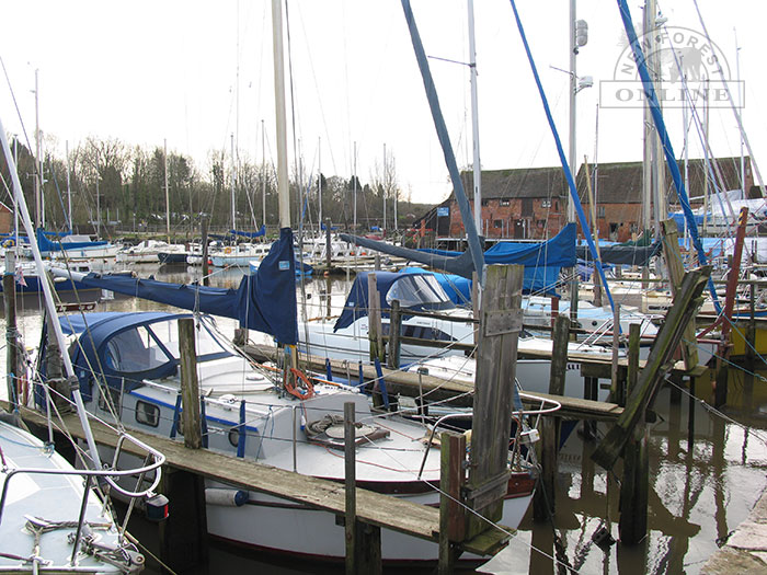 Moorings at Eling Tide Mill on the River Test, near Totton