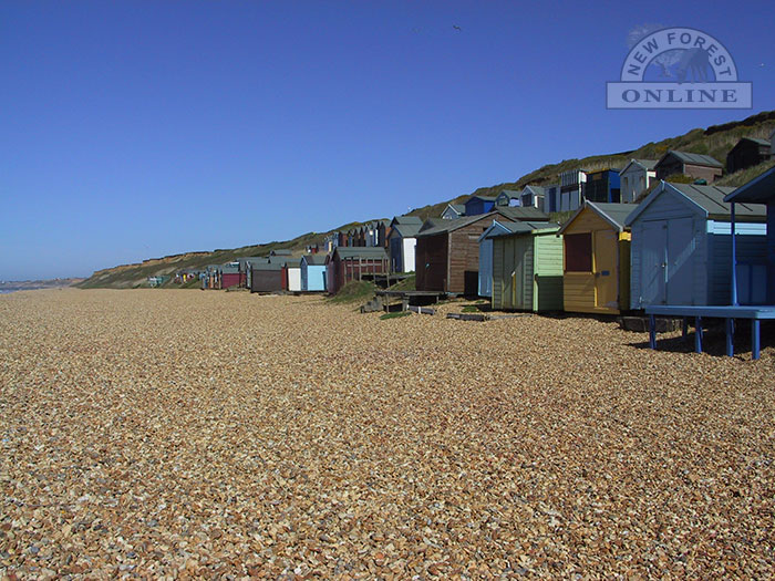 Beach huts on Milford on Sea beach