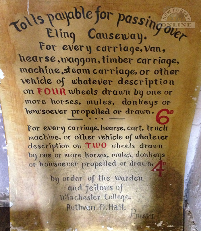 eling-tide-mill-toll-sign Eling Tide Mill toll sign